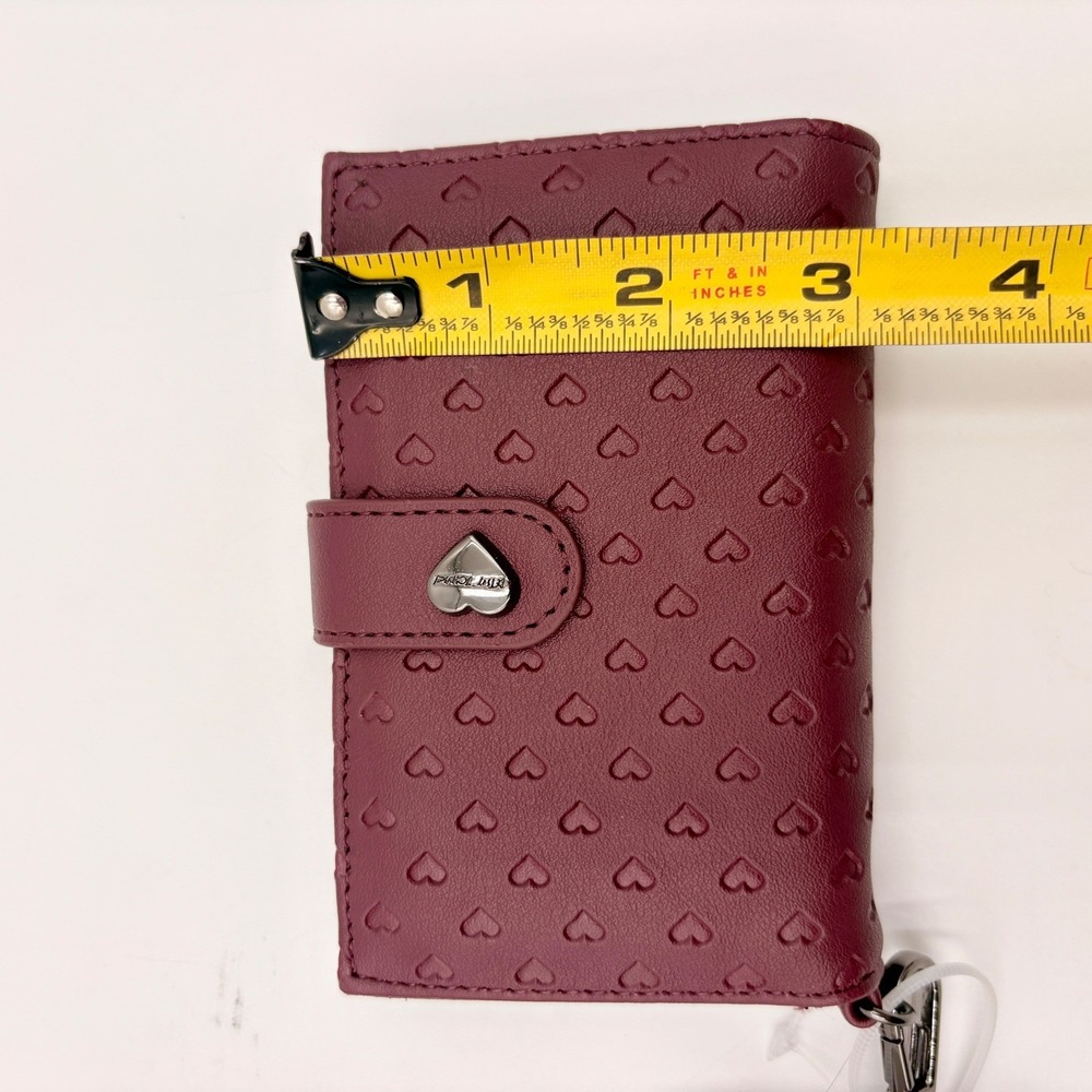 Betsey Johnson Xoleah Cherry Red Embossed Heart Wristlet Wallet NEW - Picture 7 of 7